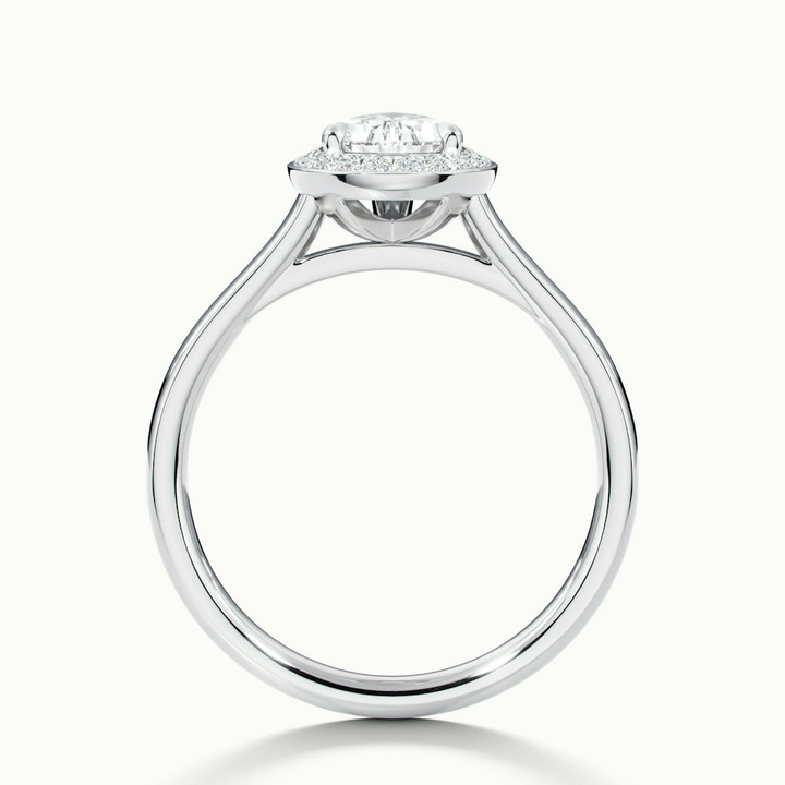 Siya 2 Carat Pear Halo Moissanite Engagement Ring in 18k White Gold