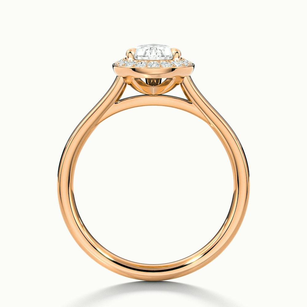 Siya 3 Carat Pear Halo Moissanite Engagement Ring in 10k Rose Gold