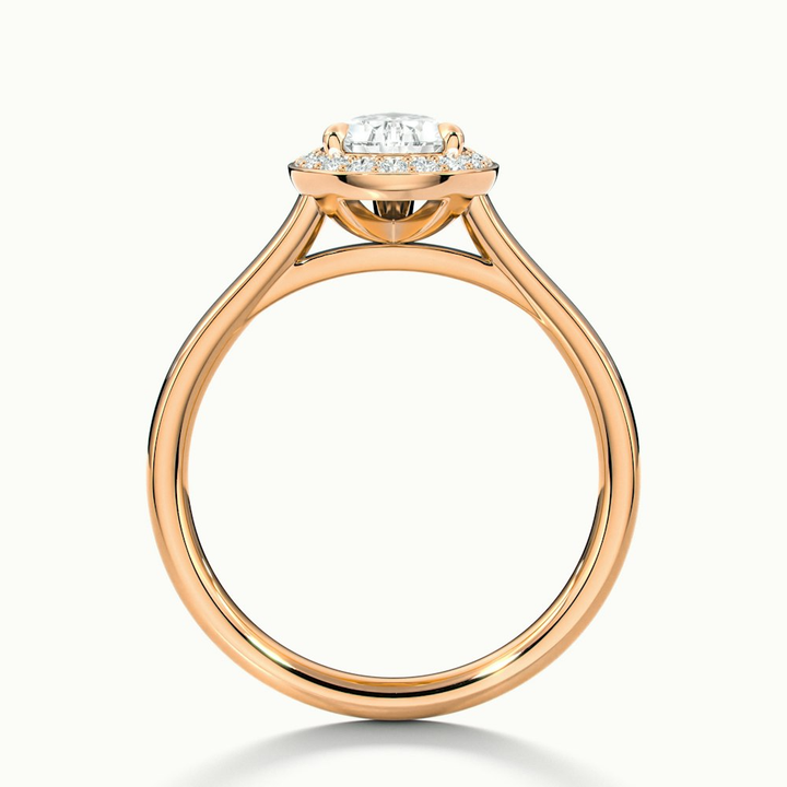 Siya 1.5 Carat Pear Halo Moissanite Engagement Ring in 10k Rose Gold