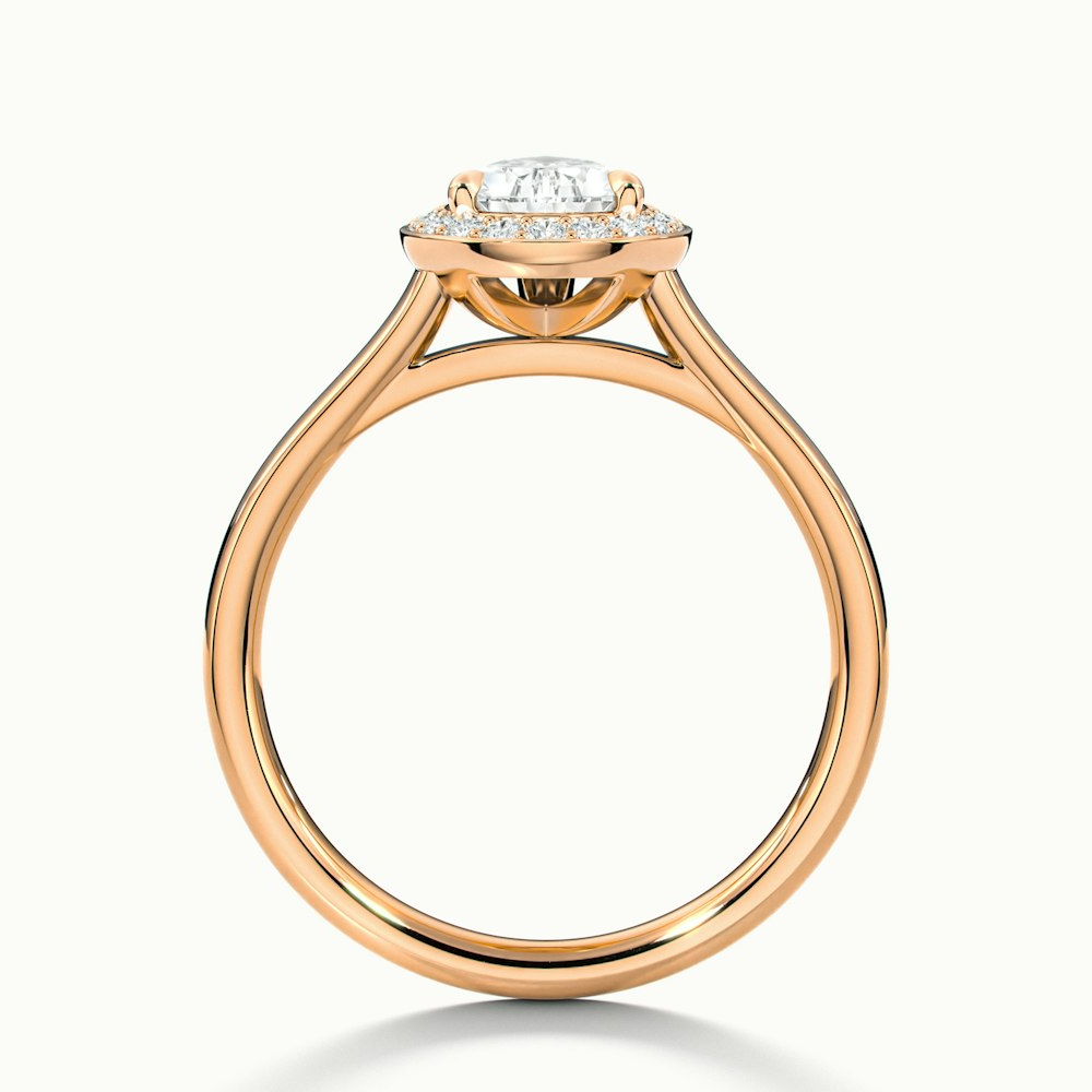 Siya 1 Carat Pear Halo Moissanite Engagement Ring in 10k Rose Gold