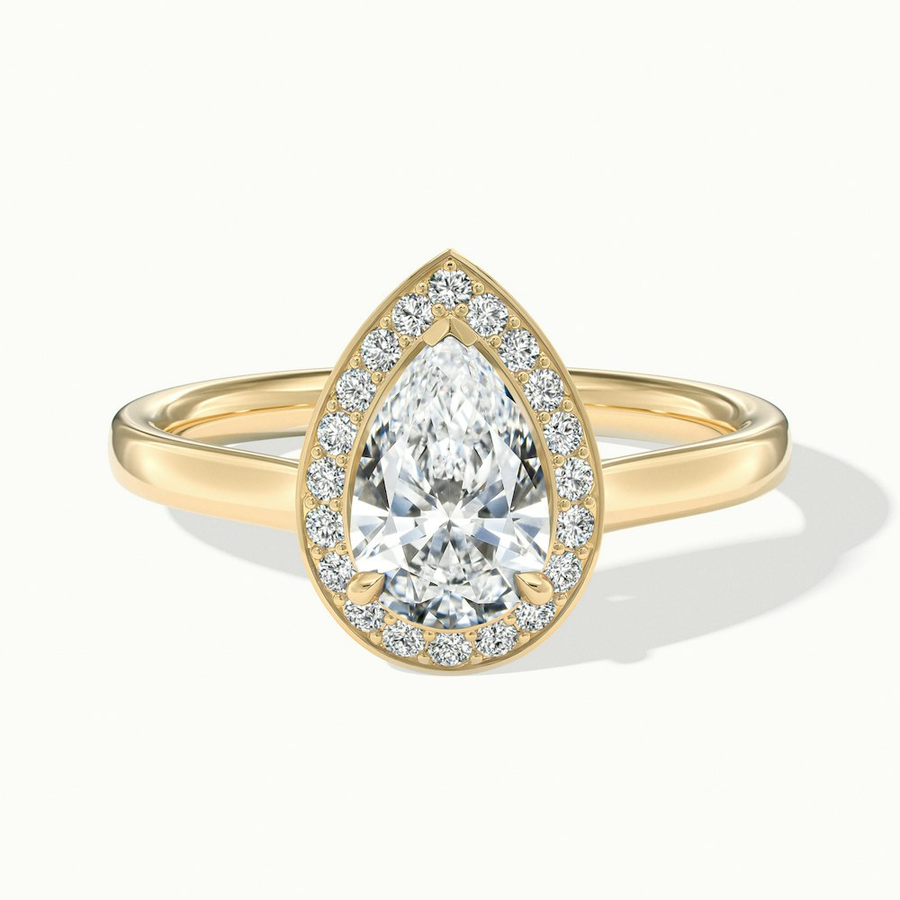 2 Carat Pear HaloLab Grown Diamond Ring