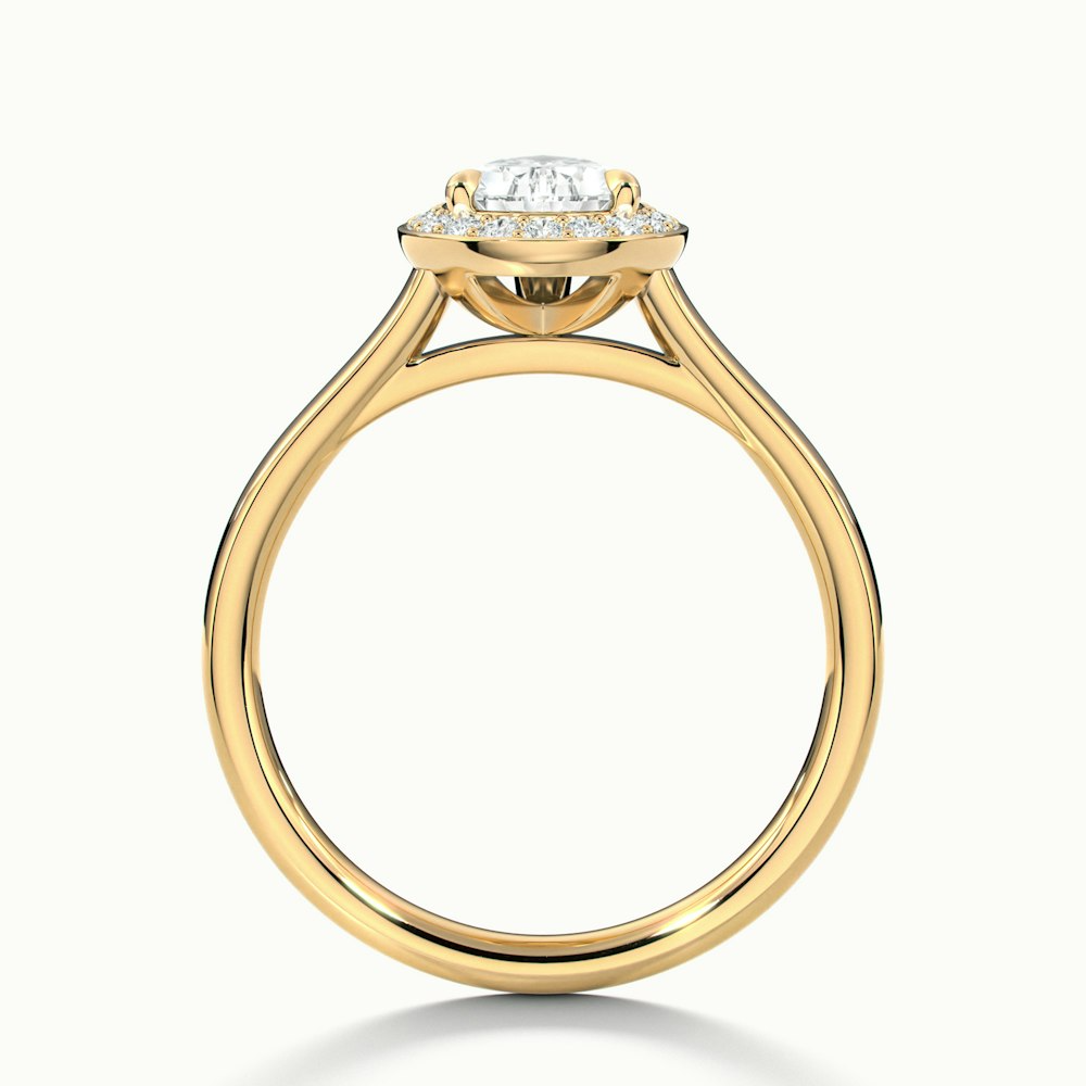 Nina 1 Carat Pear Halo Lab Grown Diamond Ring in 18k Yellow Gold