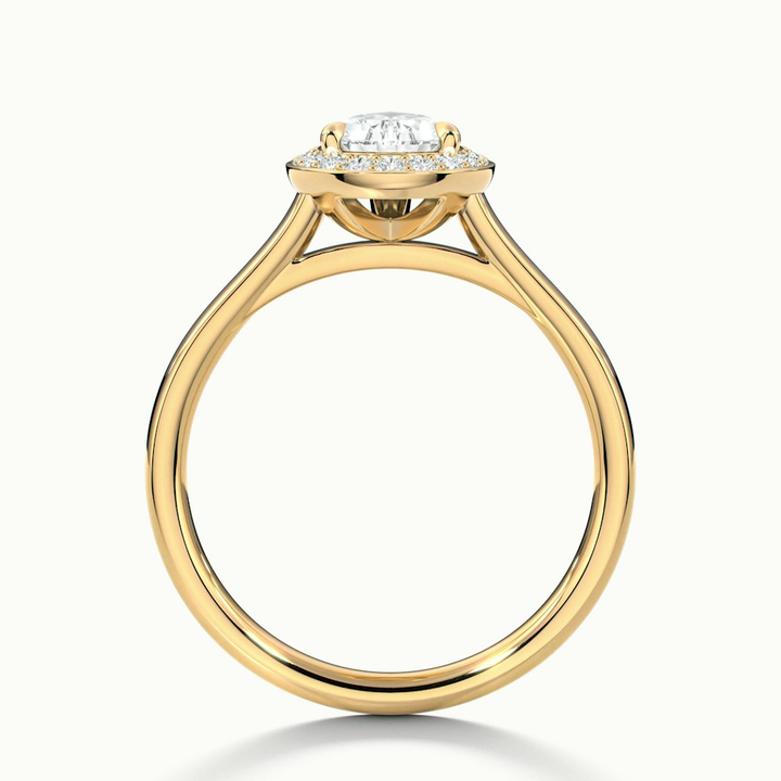 Siya 1.5 Carat Pear Halo Moissanite Engagement Ring in 10k Yellow Gold