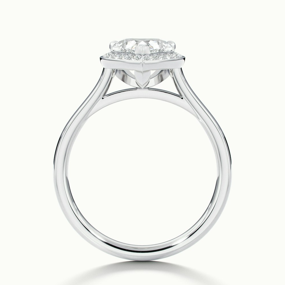 Nyla 1.5 Carat Heart Halo Moissanite Engagement Ring in 10k White Gold