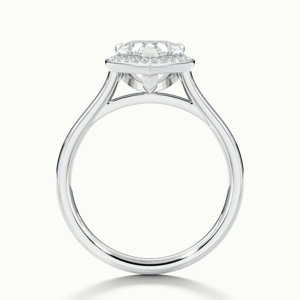Nyla 2 Carat Heart Halo Moissanite Engagement Ring in 18k White Gold