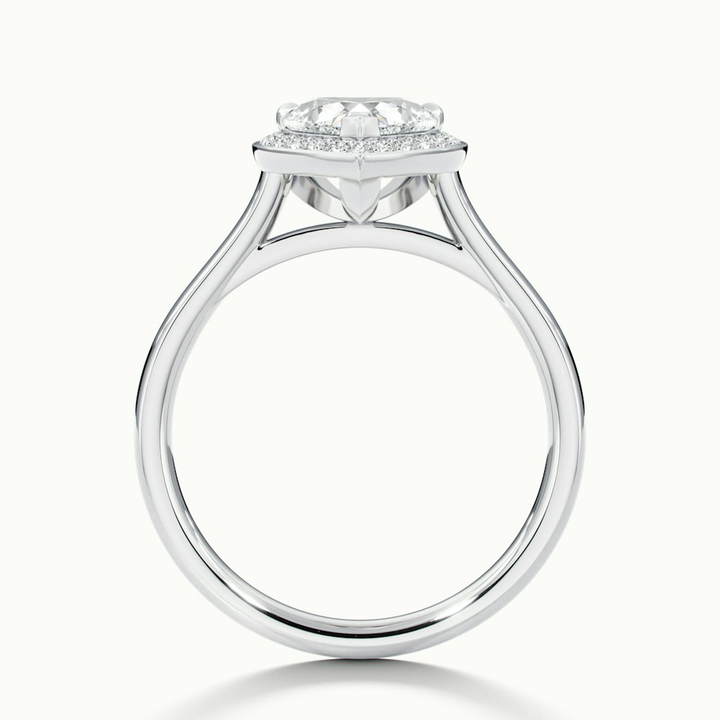 Ruby 2 Carat Heart Halo Lab Grown Diamond Ring in 10k White Gold