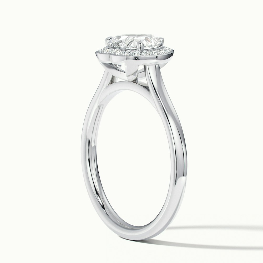 Nyla 4.5 Carat Heart Halo Moissanite Engagement Ring in Platinum