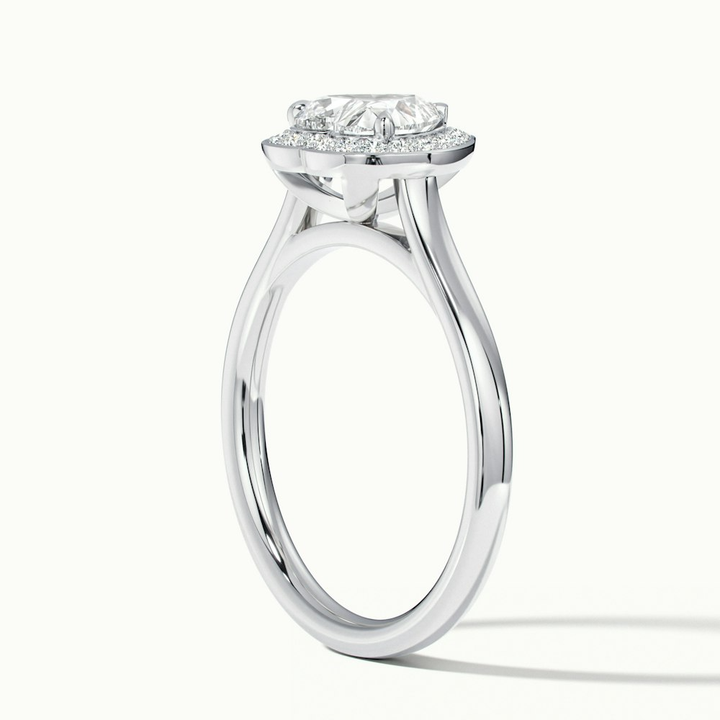 Nyla 2.5 Carat Heart Halo Moissanite Engagement Ring in 18k White Gold