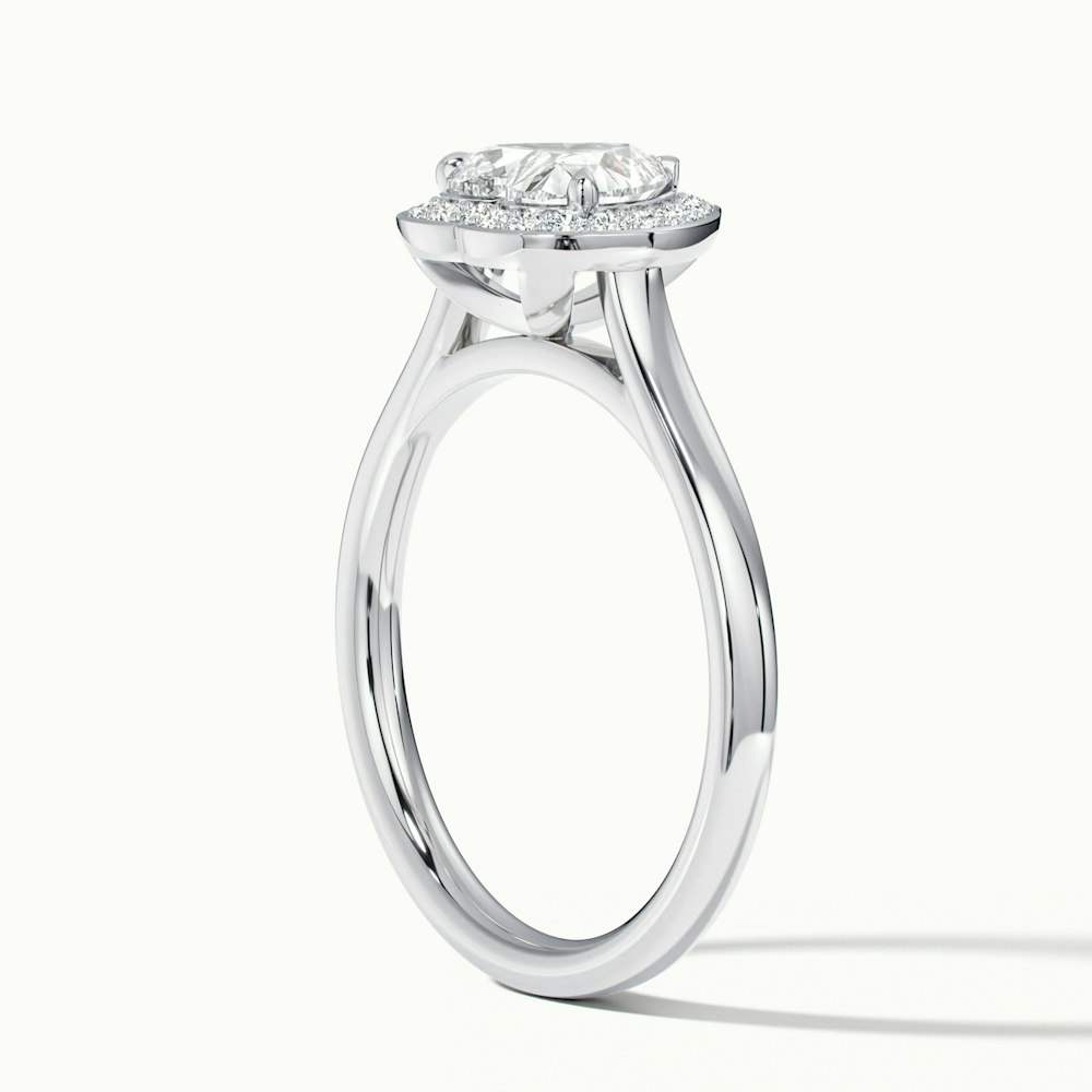 Ruby 2 Carat Heart Halo Lab Grown Diamond Ring in 10k White Gold