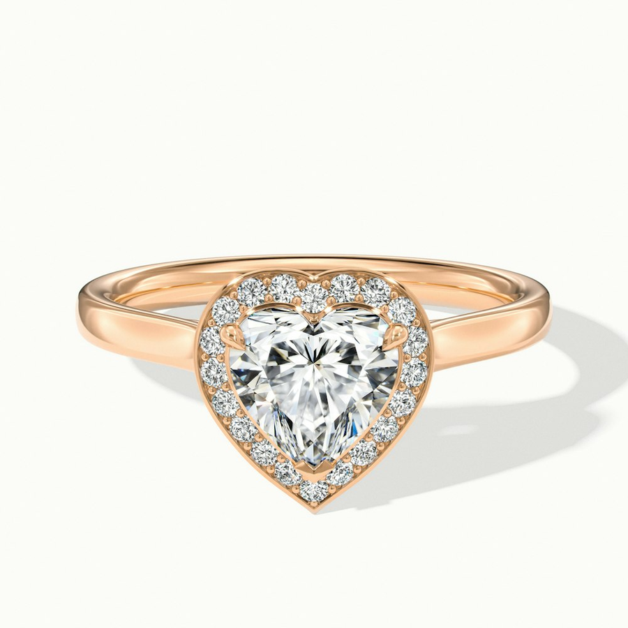 1 Carat Heart Halo Lab Grown Diamond Ring