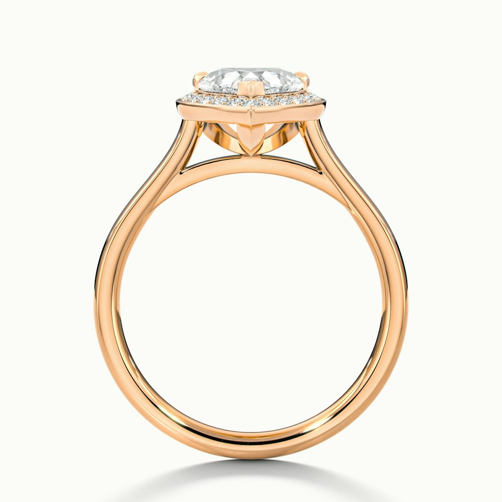 Nyla 3.5 Carat Heart Halo Moissanite Engagement Ring in 18k Rose Gold