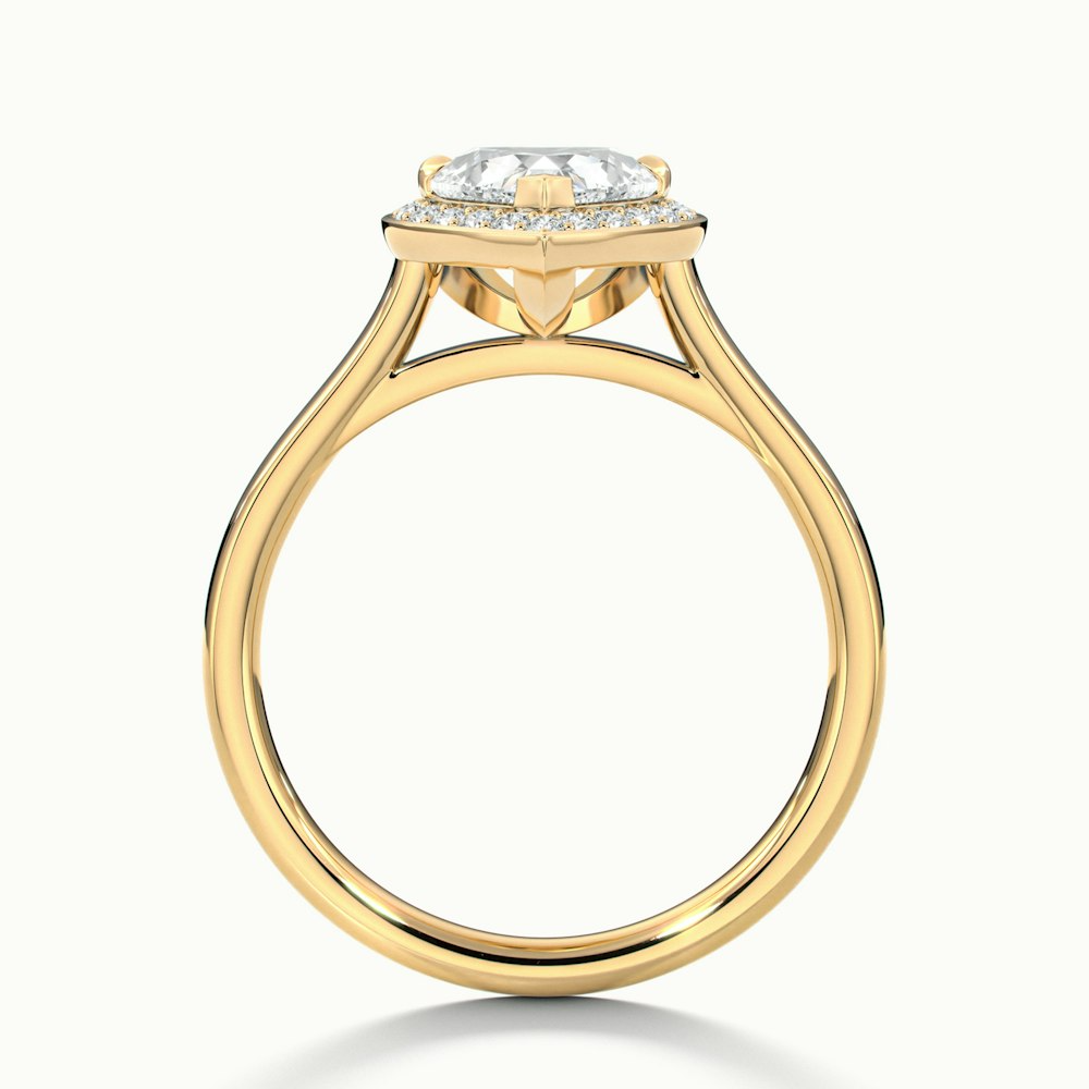 Nyla 1.5 Carat Heart Halo Moissanite Engagement Ring in 10k Yellow Gold