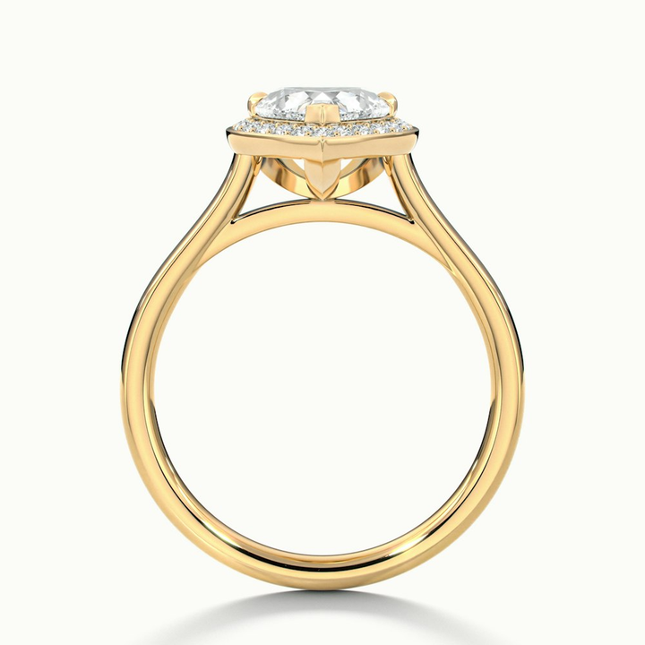 Ruby 4 Carat Heart Halo Lab Grown Diamond Ring in 18k Yellow Gold