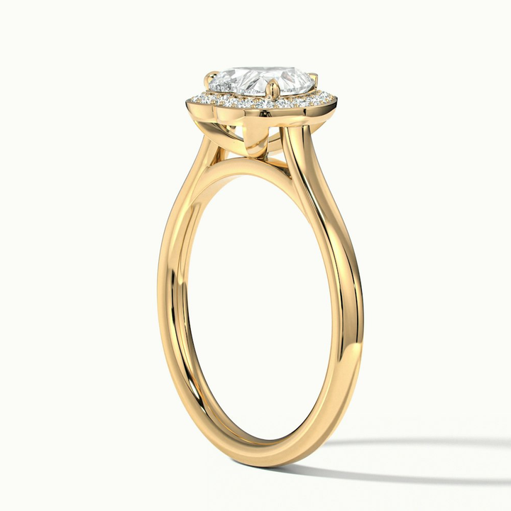 Nyla 4 Carat Heart Halo Moissanite Engagement Ring in 10k Yellow Gold