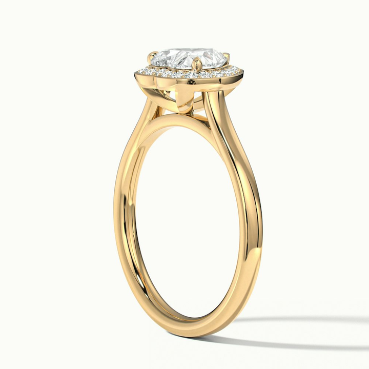 Nyla 1.5 Carat Heart Halo Moissanite Engagement Ring in 10k Yellow Gold