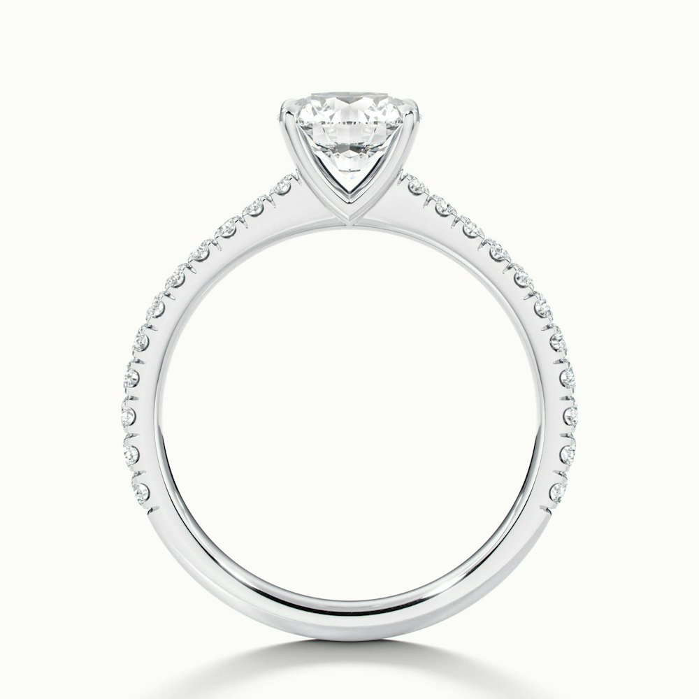 Sarah 4.5 Carat Round Solitaire Pave Lab Grown Diamond Ring in Platinum