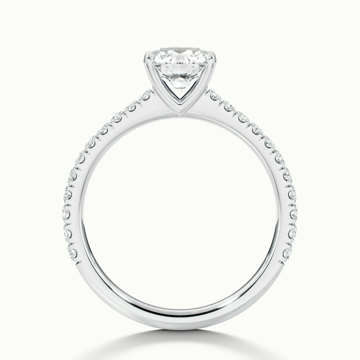 Sarah 4.5 Carat Round Solitaire Pave Lab Grown Diamond Ring in Platinum