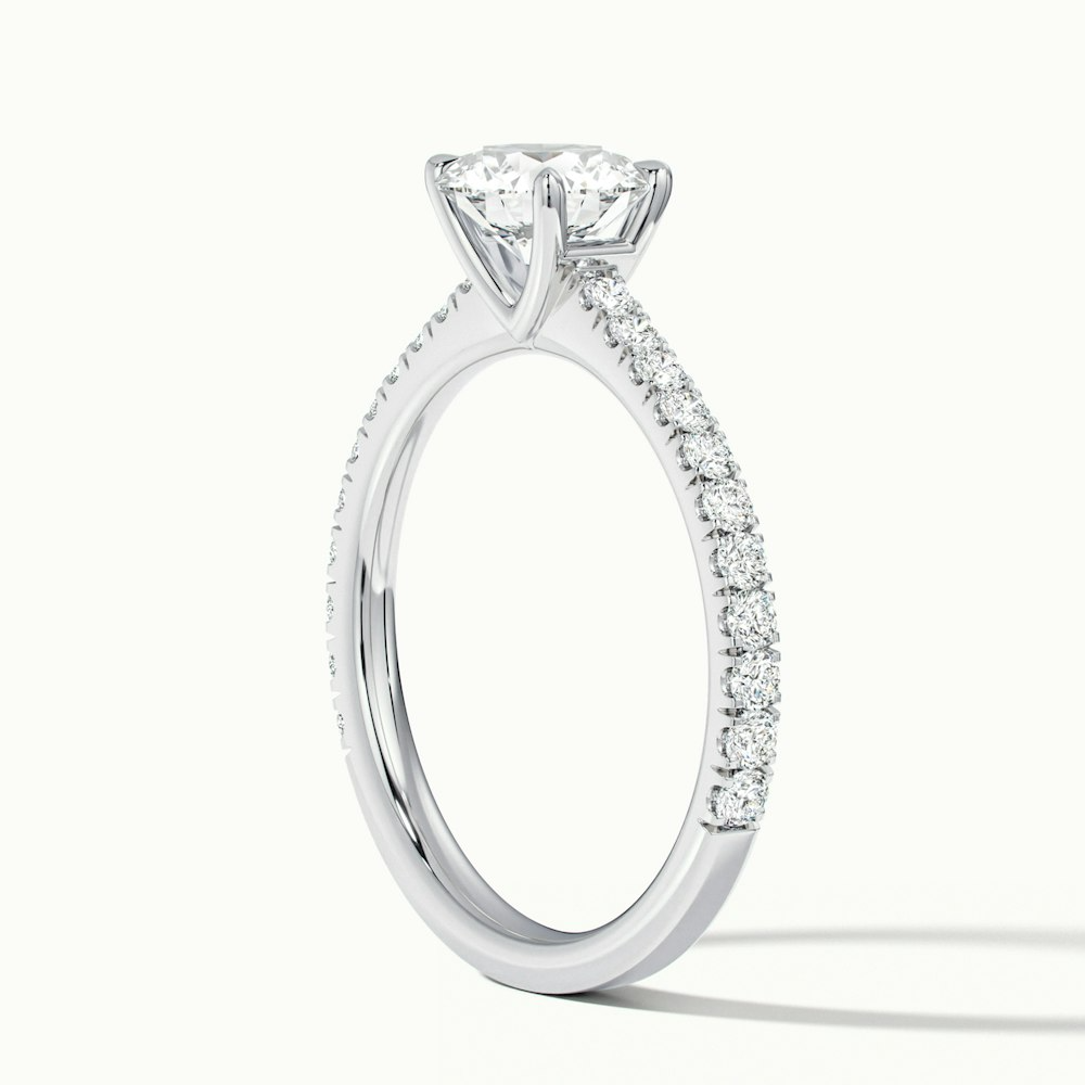 Sarah 3.5 Carat Round Solitaire Pave Lab Grown Diamond Ring in Platinum