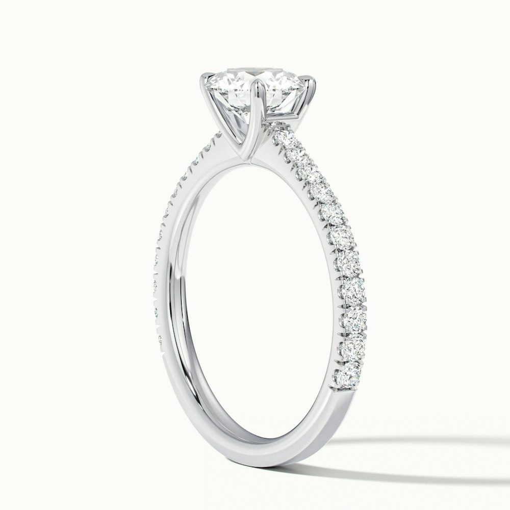 Zola 1 Carat Round Solitaire Pave Moissanite Engagement Ring in 14k White Gold