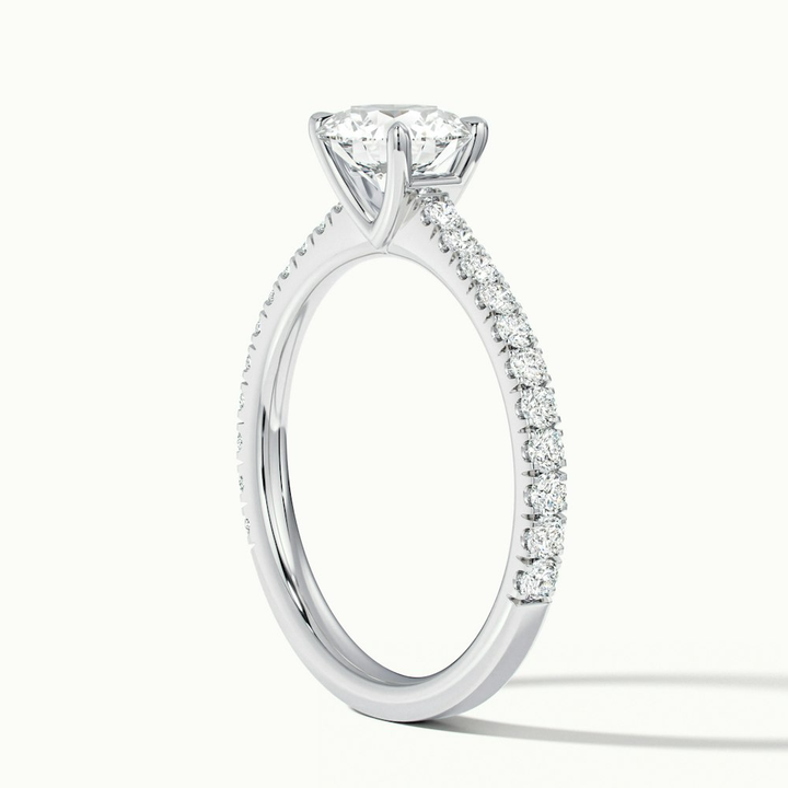 Zola 2 Carat Round Solitaire Pave Moissanite Engagement Ring in 18k White Gold