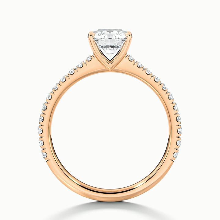 Zola 5 Carat Round Solitaire Pave Moissanite Engagement Ring in 18k Rose Gold