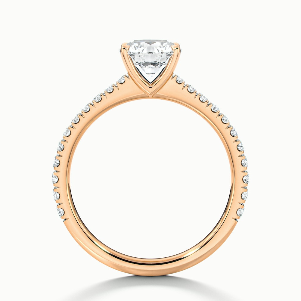 Zola 1 Carat Round Solitaire Pave Moissanite Engagement Ring in 18k Rose Gold