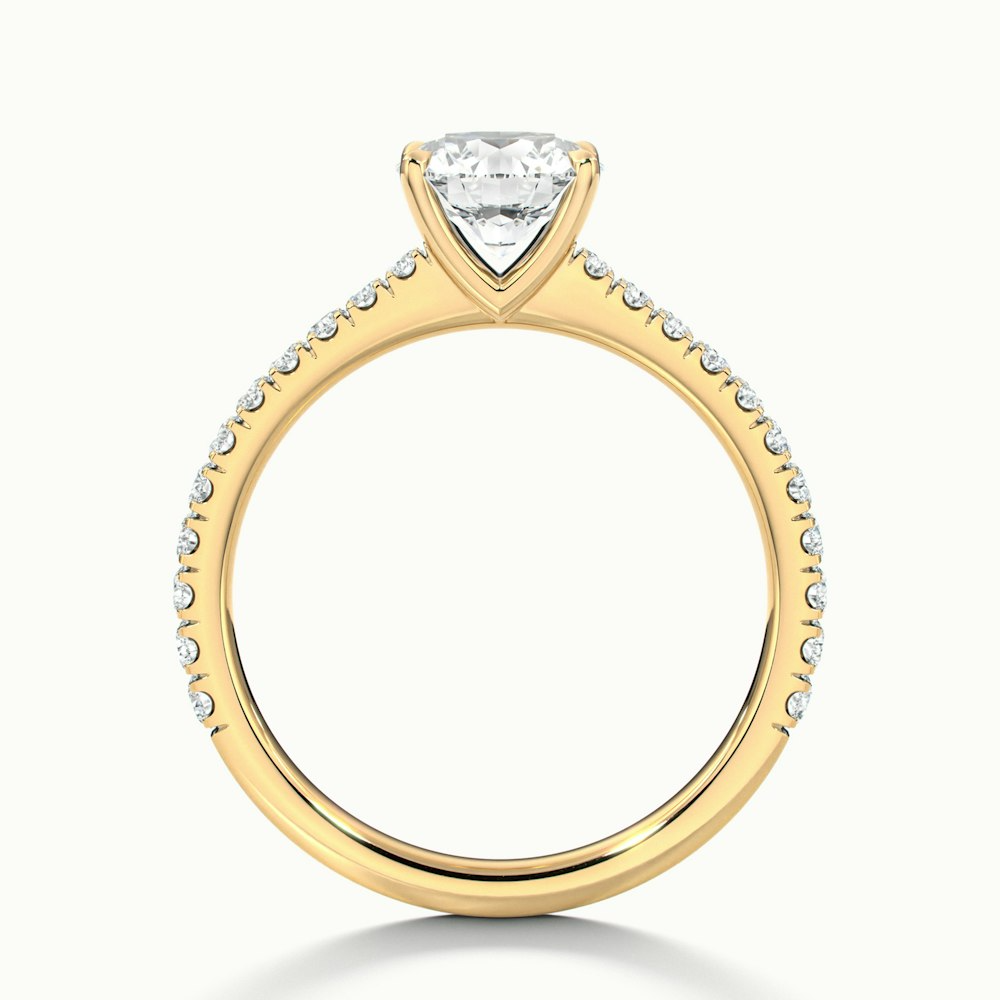 Zola 1.5 Carat Round Solitaire Pave Moissanite Engagement Ring in 10k Yellow Gold