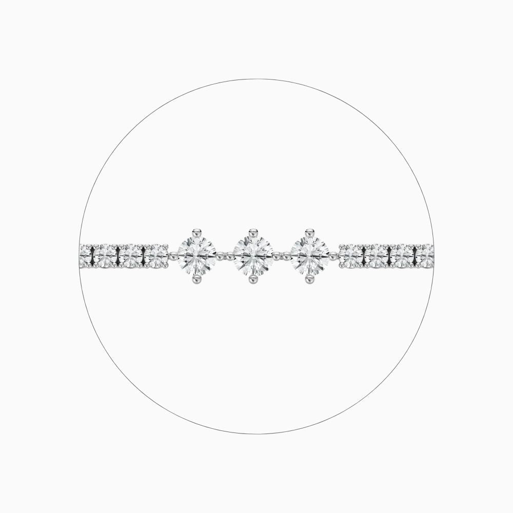 Donna Round Lab Grown Diamond Cascade Frost Tennis Bracelet
