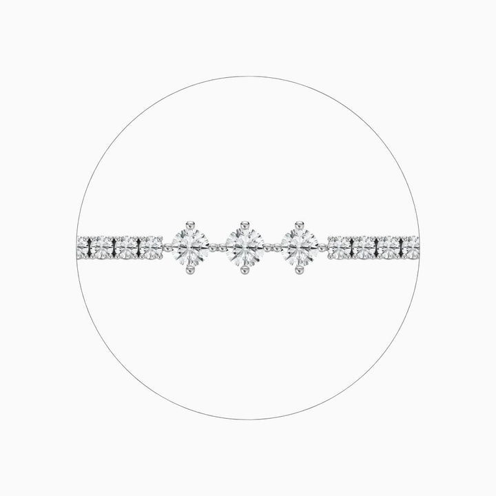 Donna Round Lab Grown Diamond Cascade Frost Tennis Bracelet