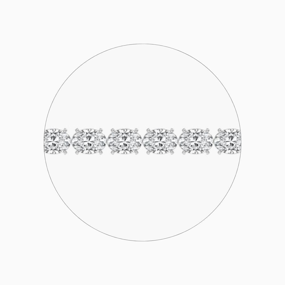 Dalia 34 Carat Oval Cut Lab Grown Diamonds Tennis Bracelet