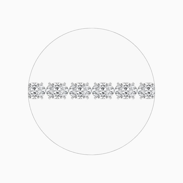 Dalia 34 Carat Oval Cut Lab Grown Diamonds Tennis Bracelet