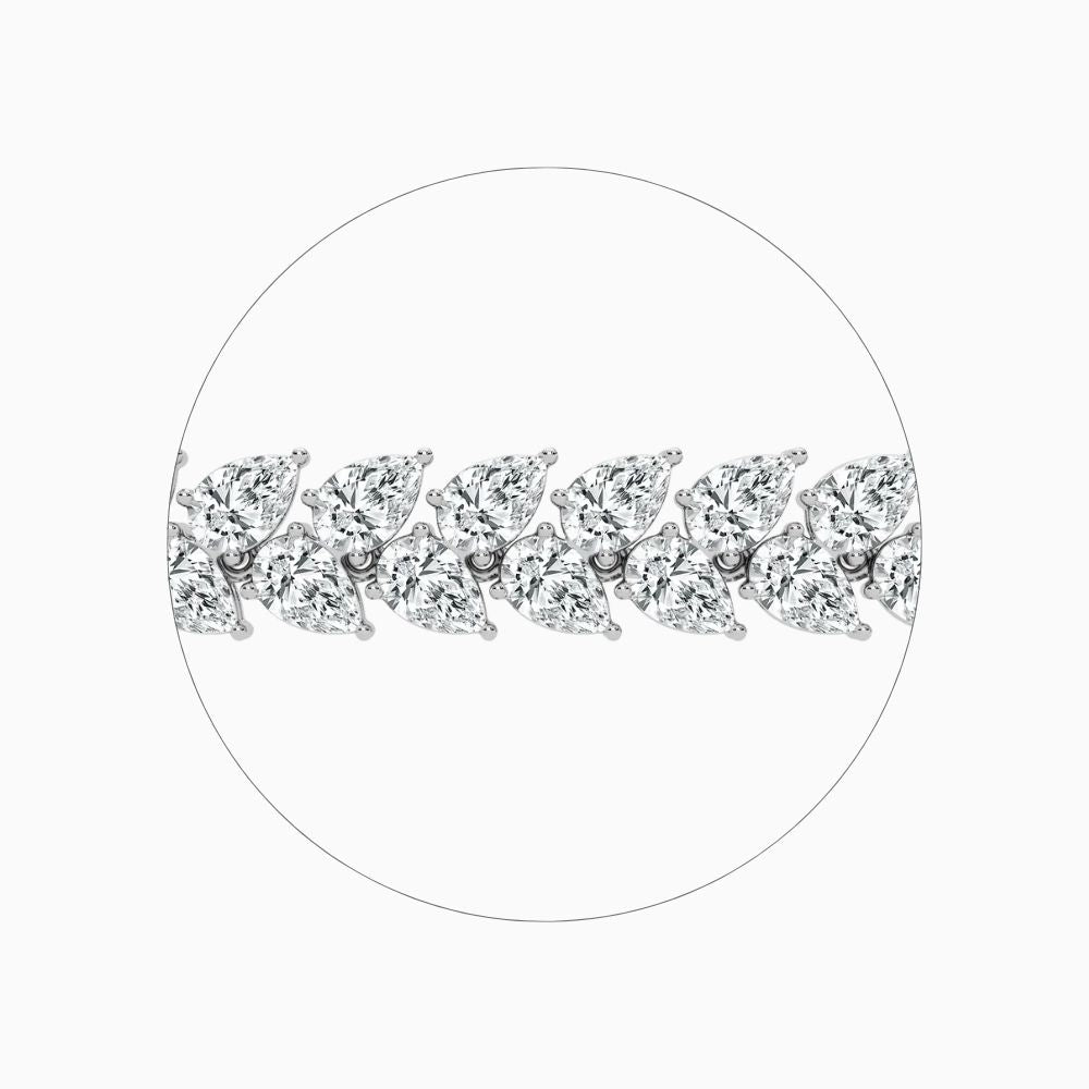 Skyla 20 Carat Pear Double Row Lab Grown Diamond Alternate Set Tennis Bracelet