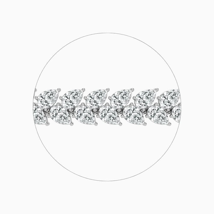 Skyla 20 Carat Pear Double Row Lab Grown Diamond Alternate Set Tennis Bracelet