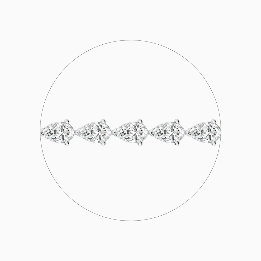 Gianna Pear Cut Lab Grown Diamond Curved Tennis Bracelet
