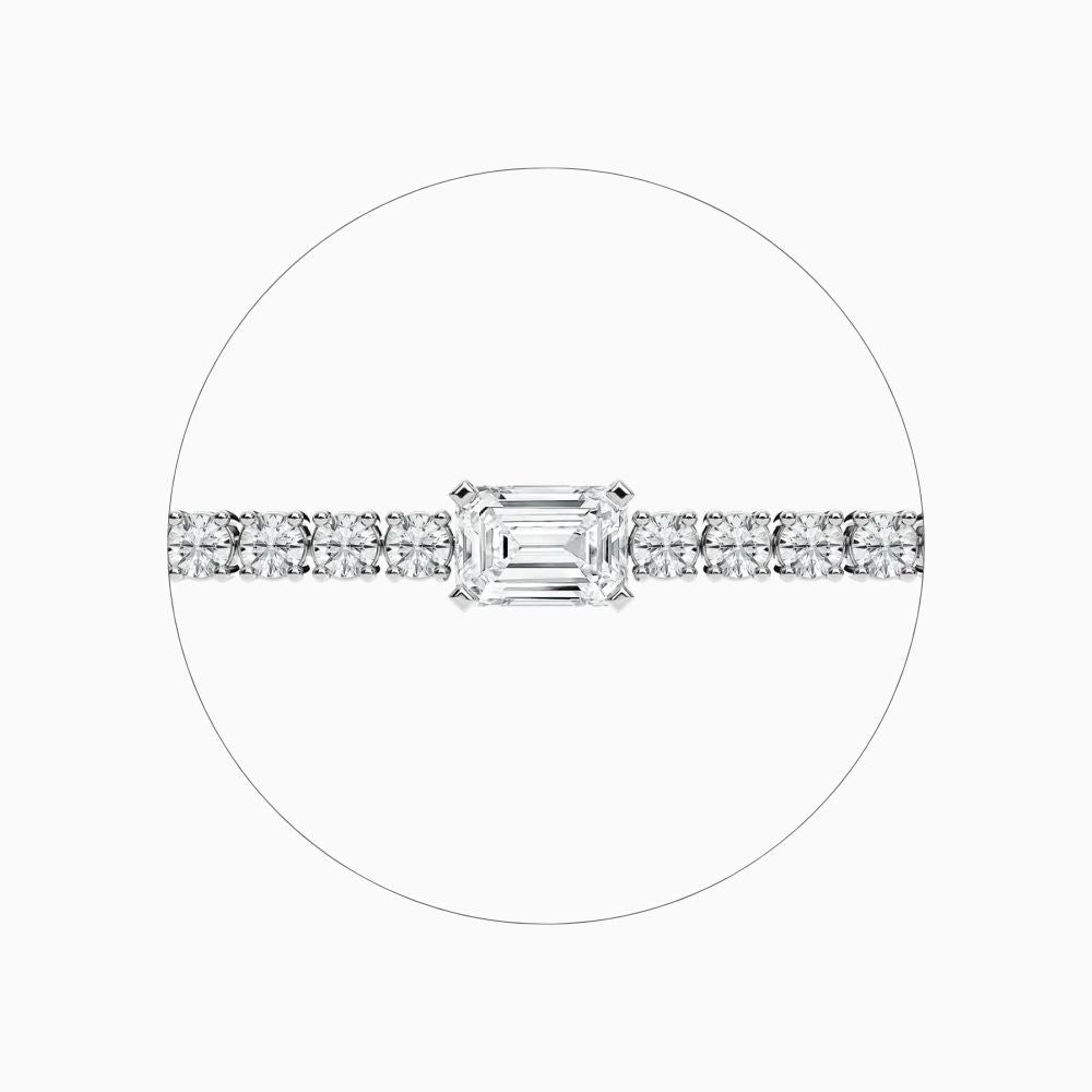 Ellie Round And Emerald Lab Grown Diamond Ingrid Tennis Bracelet