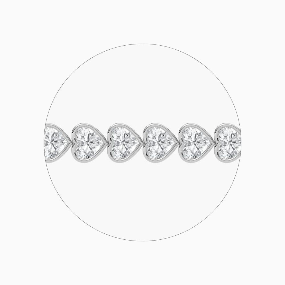 Wendy 23 Carat Heart Shaped Lab Grown Diamonds Tennis Bracelet