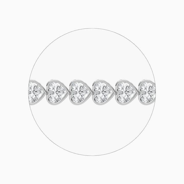 Wendy 23 Carat Heart Shaped Lab Grown Diamonds Tennis Bracelet