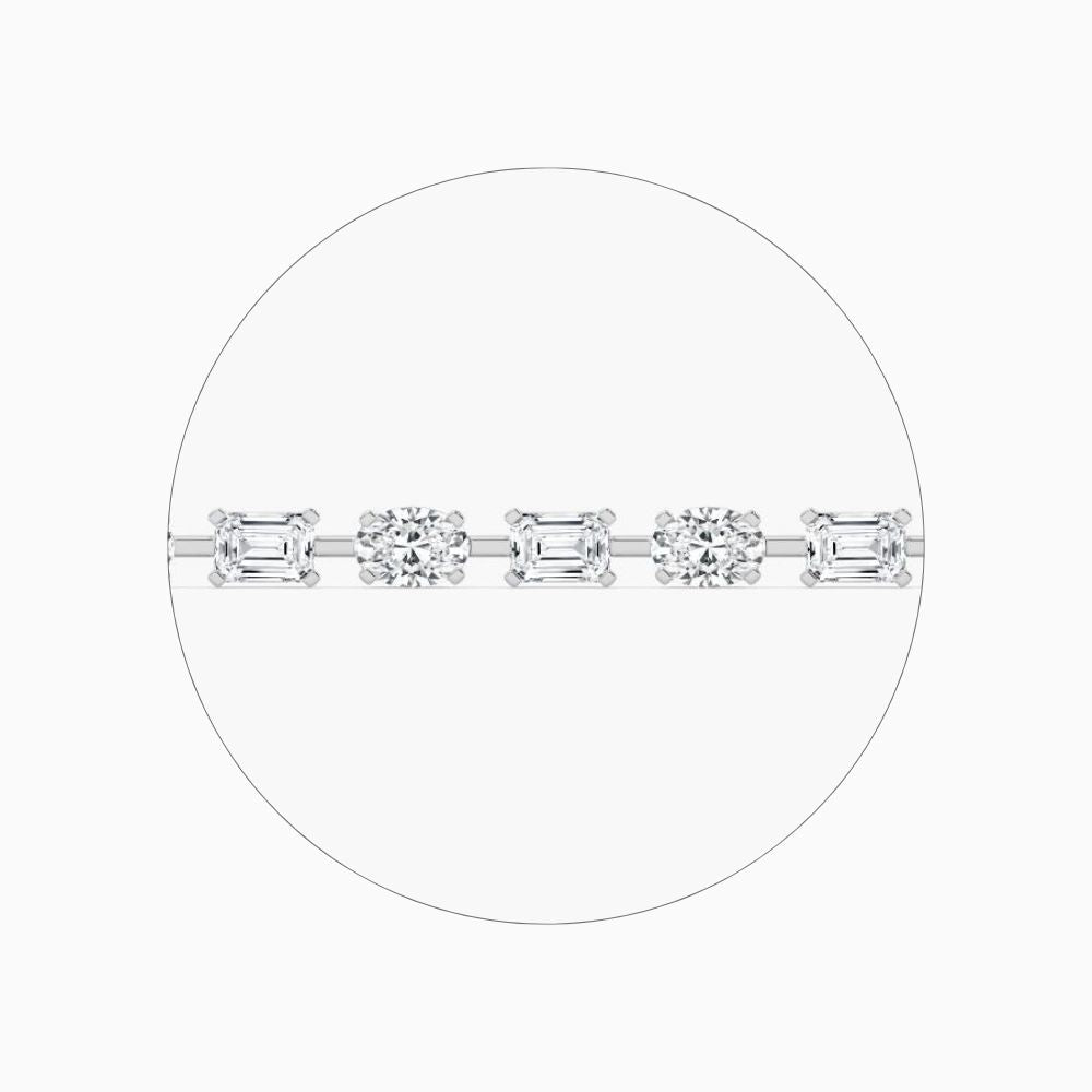 Stella Emerald And Oval Cut Lab Grown Diamond Tennis Bracelet