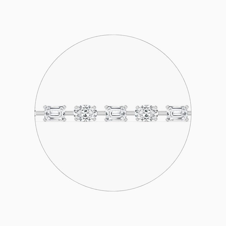 Stella Emerald And Oval Cut Lab Grown Diamond Tennis Bracelet