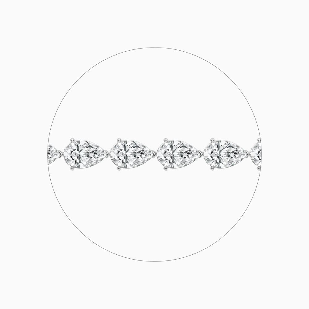 Ensley 30 Carat Pear Cut Lab Grown Diamonds Tennis Bracelet