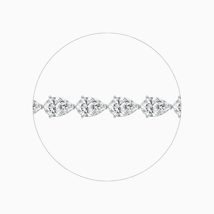 Ensley 30 Carat Pear Cut Lab Grown Diamonds Tennis Bracelet