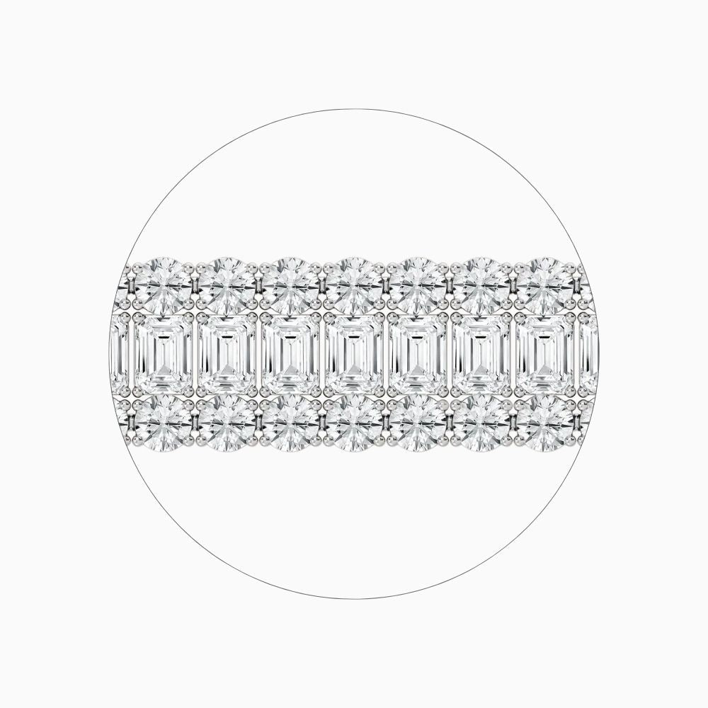 Dylan Emerald And Round Diamond Concentric Tennis Bracelet