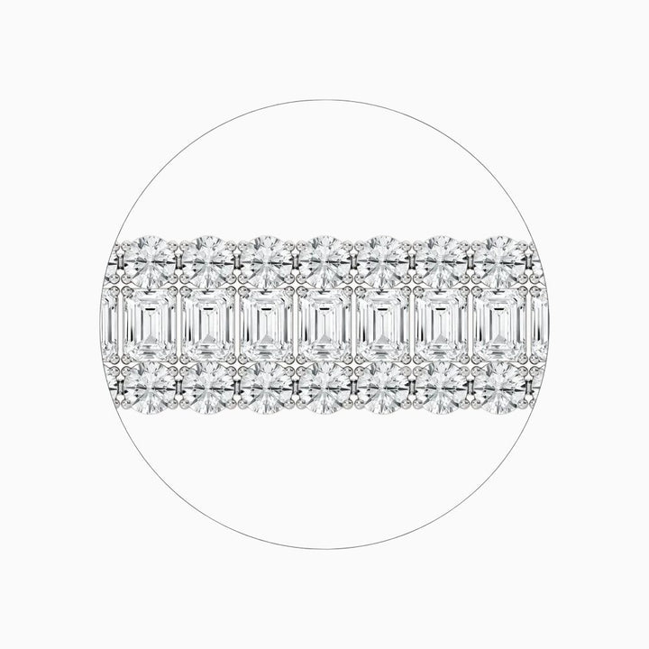 Dylan Emerald And Round Diamond Concentric Tennis Bracelet