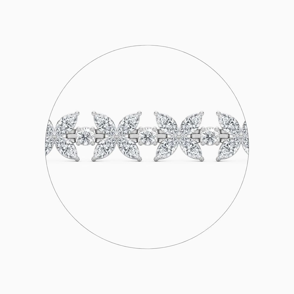 Jamie Marquise And Round Lab Grown Diamond Tennis Bracelet