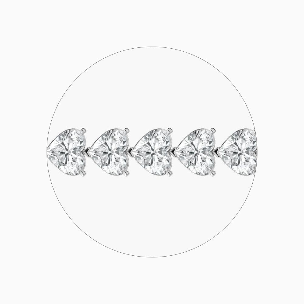 Mariah 44 Carat Heart Shaped Lab Grown Diamonds Tennis Bracelet