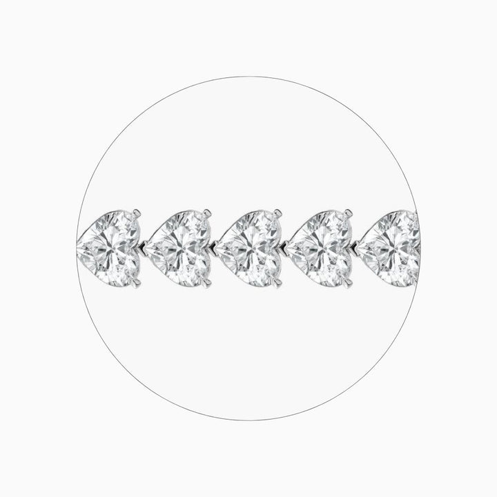 Mariah 44 Carat Heart Shaped Lab Grown Diamonds Tennis Bracelet