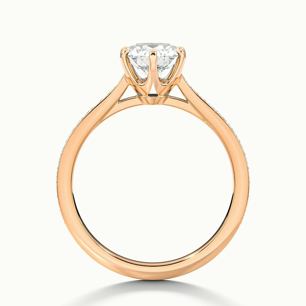 Kaye 10 Carat Round Solitaire Pave Moissanite Engagement Ring in 14k Rose Gold