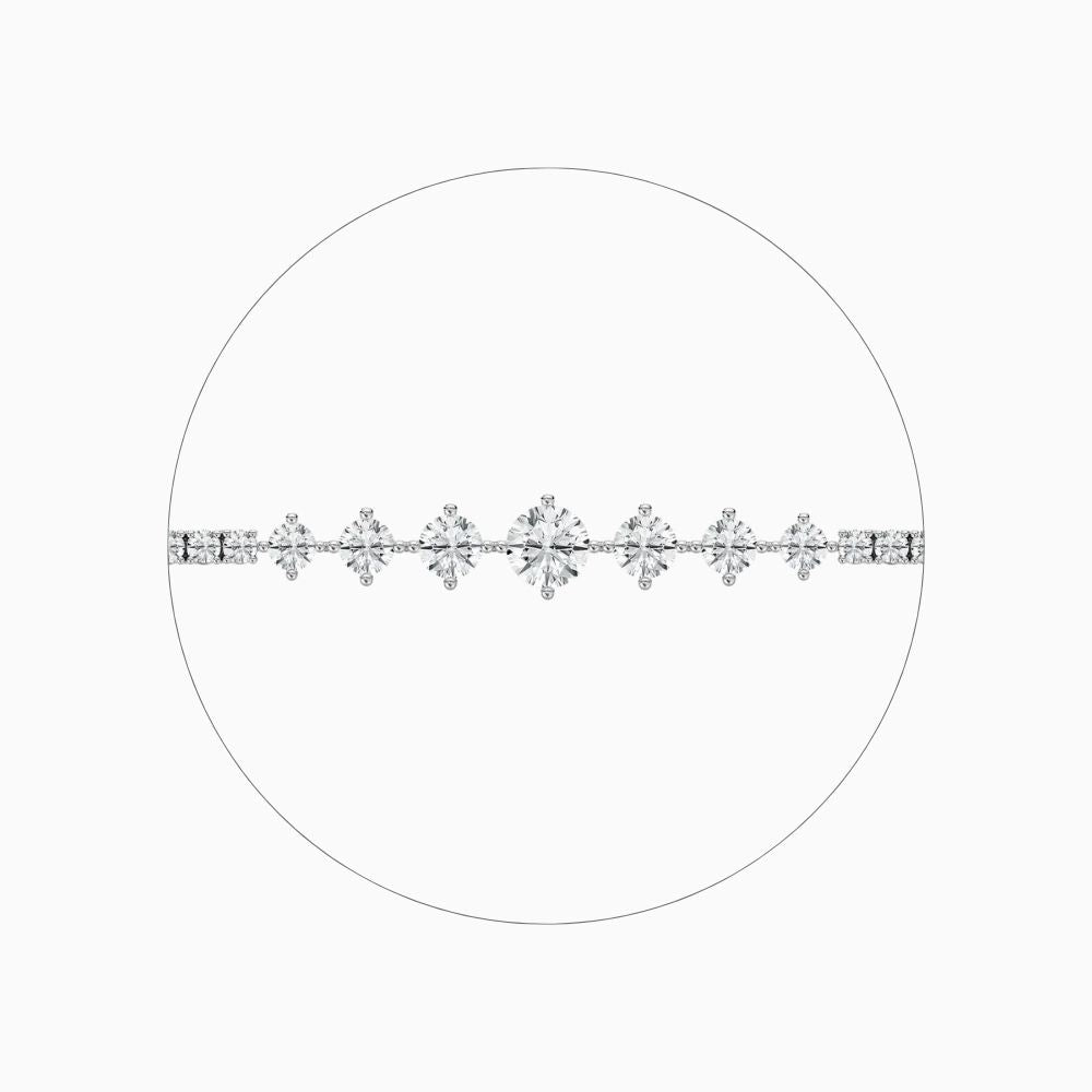 Daisy Round Cut Lab Grown Diamond Intricate Tennis Bracelet