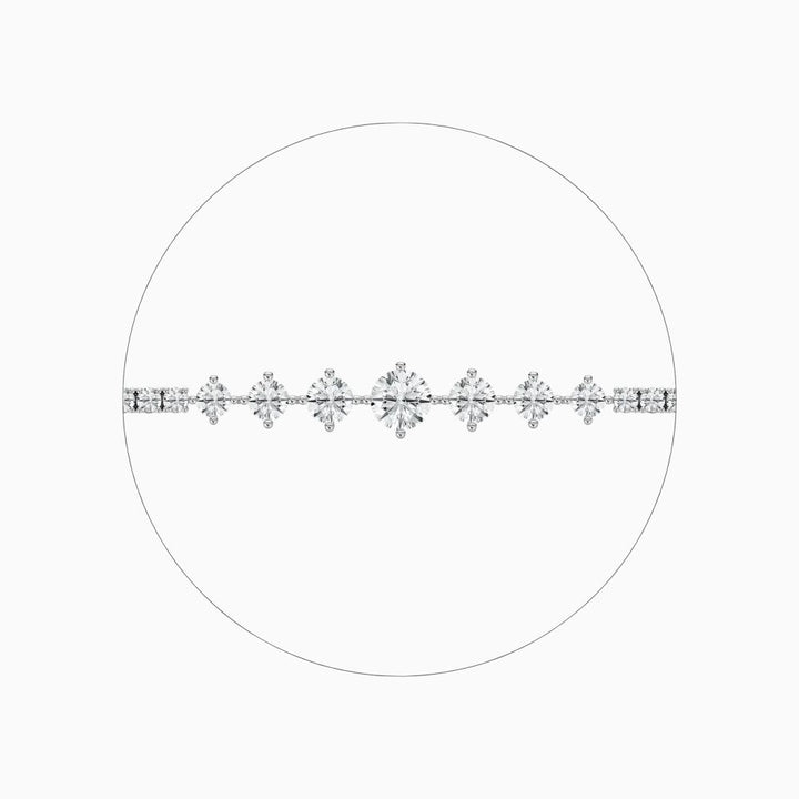 Daisy Round Cut Lab Grown Diamond Intricate Tennis Bracelet