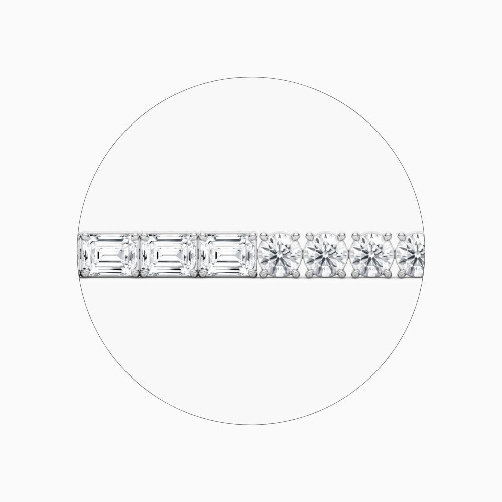 Josie Round And Emerald Lab Grown Diamond Tennis Bracelet